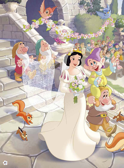 迪士尼公主婚后图片