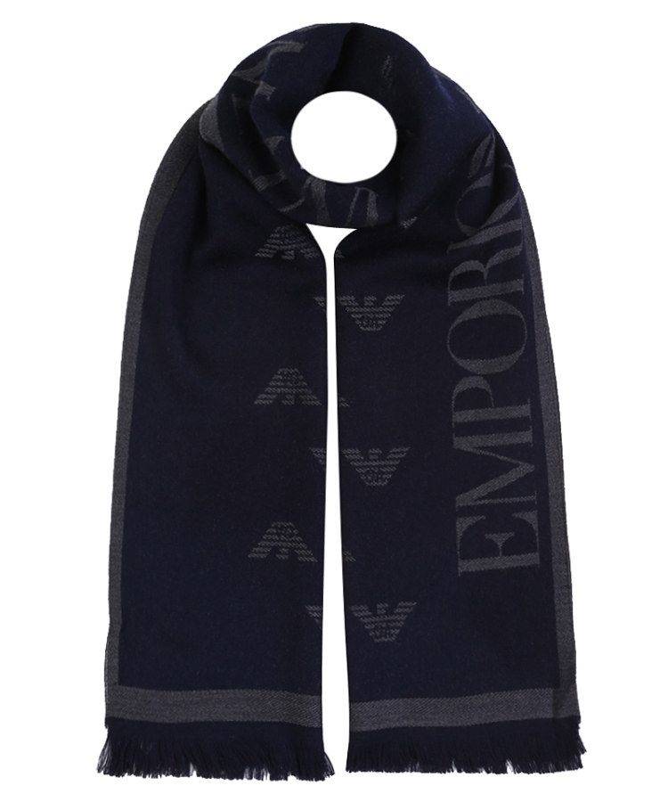 阿玛尼armani男士 围巾深蓝色羊毛620105 2a319 02234