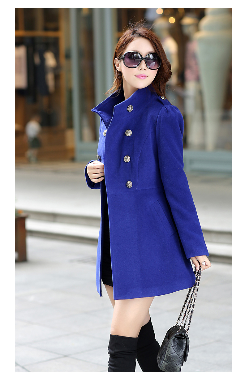 shirtology2014秋冬新品毛呢外套修身显瘦大码中长款呢子大衣女7050