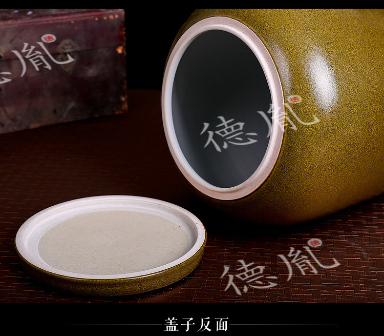 
                                        德胤 德胤 50斤 装景德镇陶瓷茶叶末 陶瓷米缸水缸酒缸腌菜缸 清仓处理大优惠 50斤平盖茶叶末                