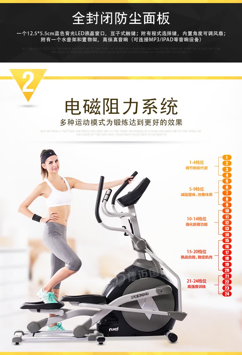 岱宇(dyaco)原装进口椭圆机家用静音太空漫步机fe500智能app控制_ 8折