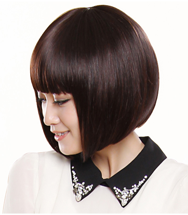 时尚bobo头套发套 抖音网红同款齐刘海造型 波波头发型自然假头发 齐