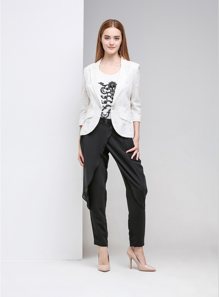 红袖 秋装新款 显瘦小西装外套修身女士西服上衣H2051333A 106米色 S