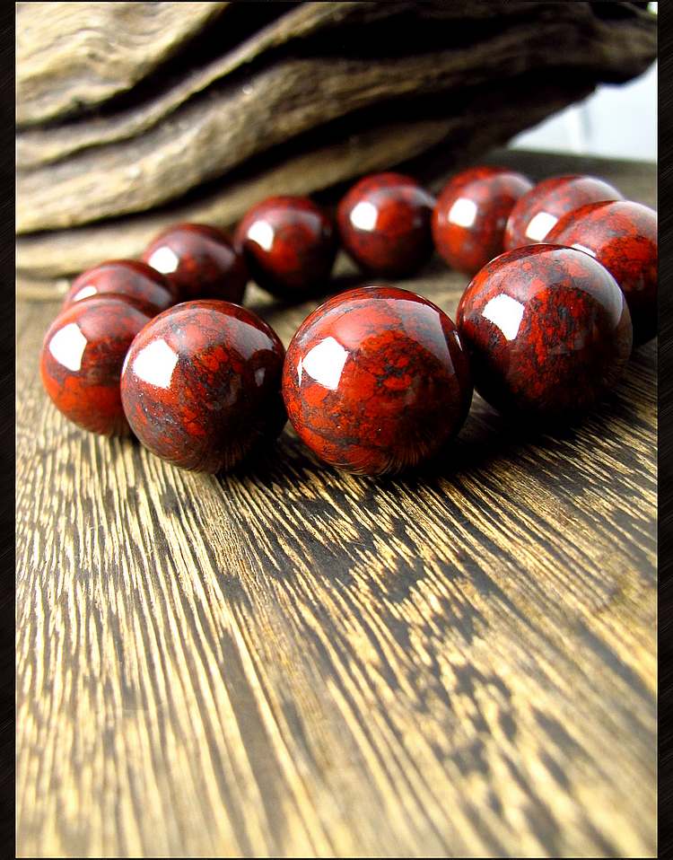 万宗满红血22mm天然广西桂林鸡血石手链男鸡血玉手串玉石佛珠收藏级