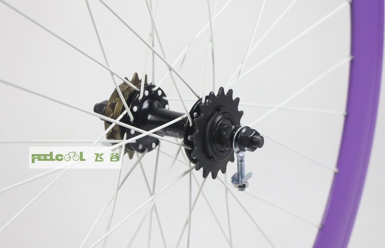 死飞车700x23c倒刹/死活飞双飞轮前轮/后轮组 学生彩色自行车车圈车