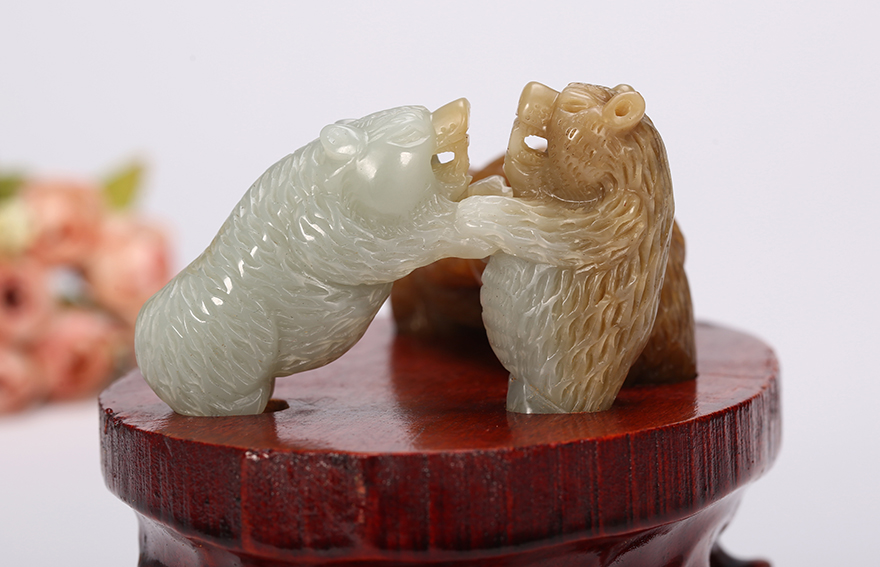 【熊罴之祥】和田玉摆件99.19克 84.00克 骚石和田玉