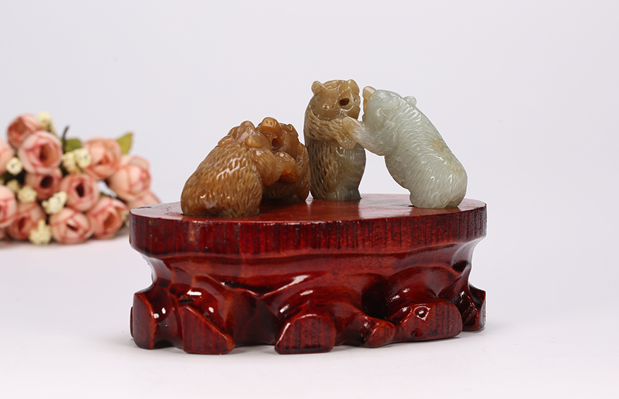 【熊罴之祥】和田玉摆件99.19克 84.00克 骚石和田玉