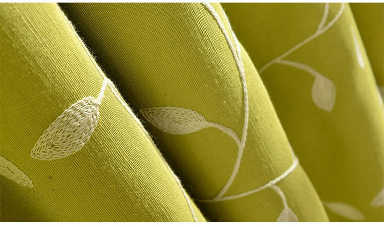 喜欢屋简约田园自然半遮光窗帘成品 茶青色 每1米宽布帘