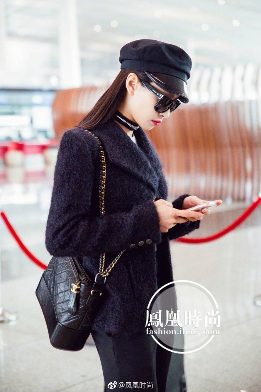 北狐明星杨幂白百何同款包流浪包真皮小香菱格链条包水桶包羊皮女包单