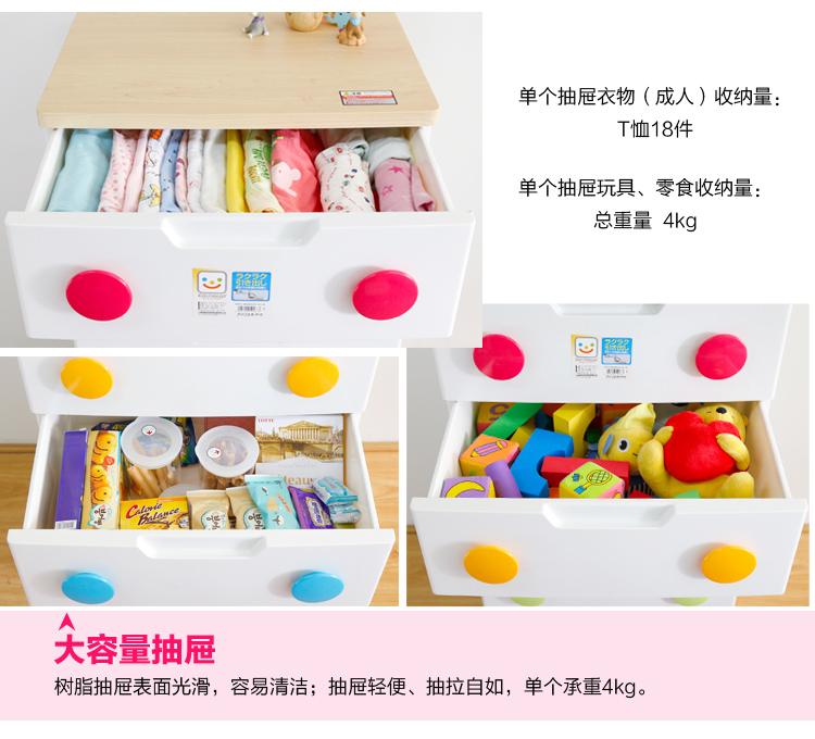 
                                        爱丽思IRIS五层塑料抽屉式收纳柜儿童玩具整理柜储物柜简易宝宝衣柜金属轨道整理柜HG                