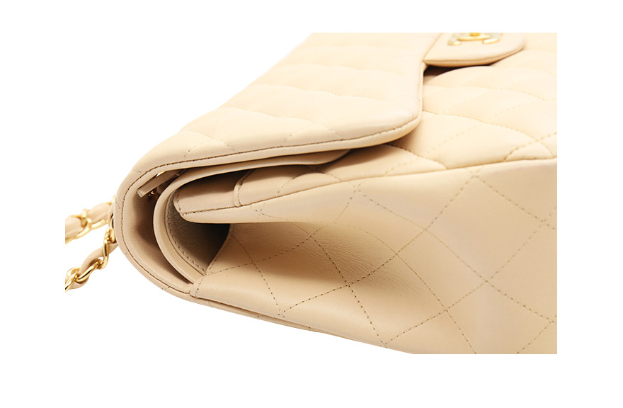 9.9新 香奈儿 jumbo 裸色女士单间斜挎链条包14k