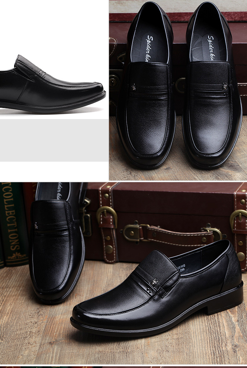 蜘蛛王男鞋皮鞋男休闲鞋春季新款男士鞋商务正装男鞋男真皮男鞋22039