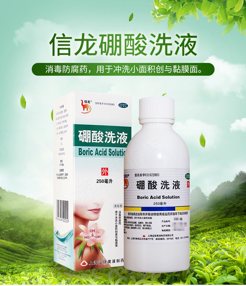 信龙 硼酸洗液250ml/盒 用于冲洗小面积创面与粘膜面 1盒装