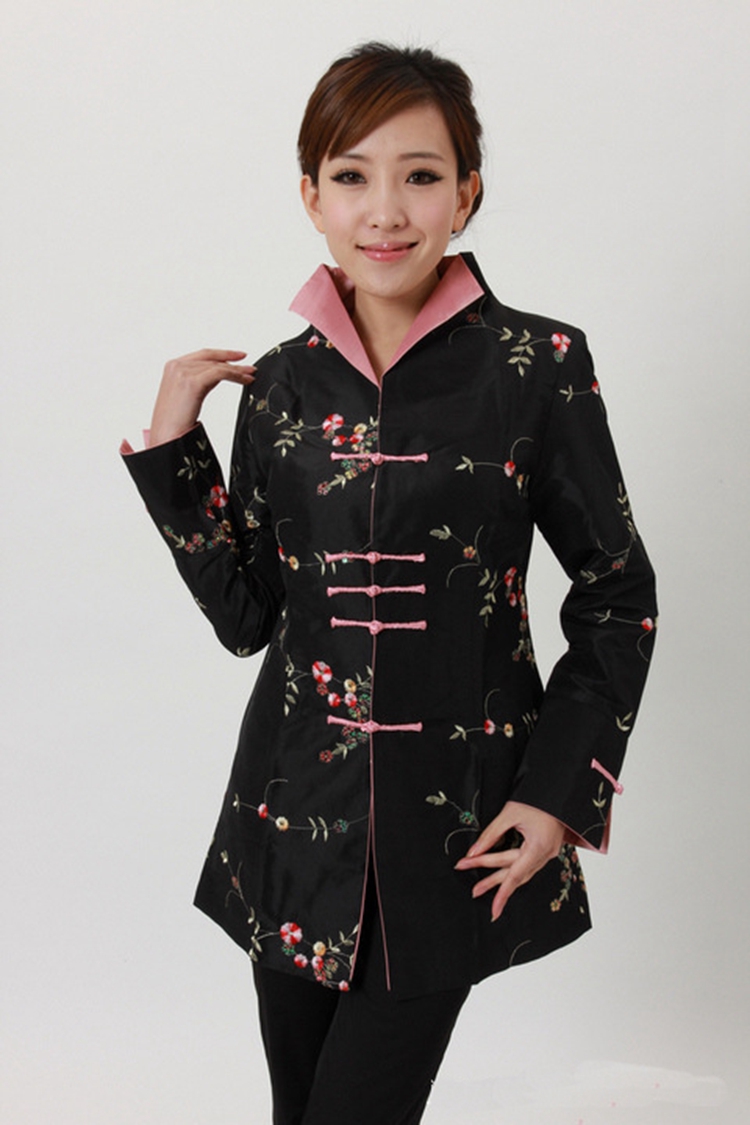 秋冬时尚女装长唐装上衣长珠片上衣中国风唐装时尚改良妈妈修身服装大