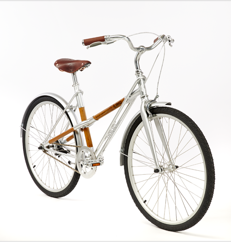永久c 青梅 竹制自行车 女车 银色