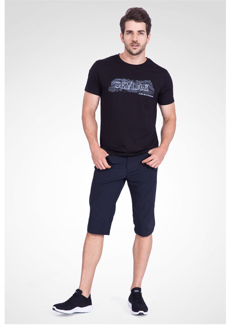 sevlae圣弗莱户外春夏男式圆领短袖t恤透气运动休闲短t9122694602 烟