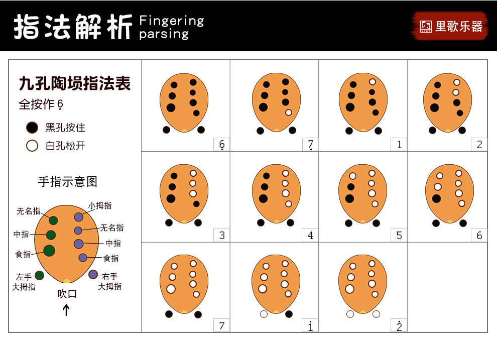 里歌lige演奏九孔埙c调lx650c初学入门埙c调