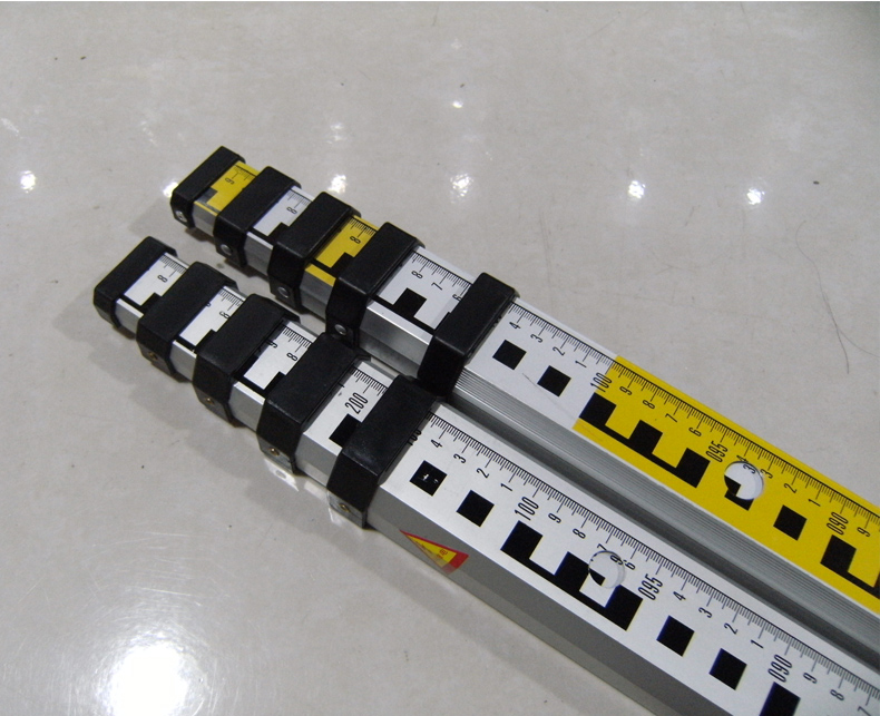 水准仪测量塔尺铝合金标尺5米塔尺双面可伸缩刻度标尺测量工具