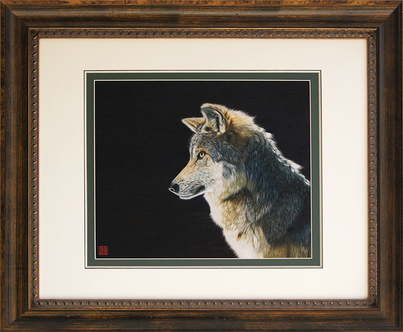 品名: 狼图腾 规格: 93*77 cm 画心: 55*46 cm 工艺: 纯手工刺绣 装裱