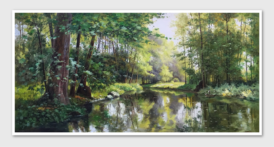 李永东《晨曦》160x80cm 布面油画