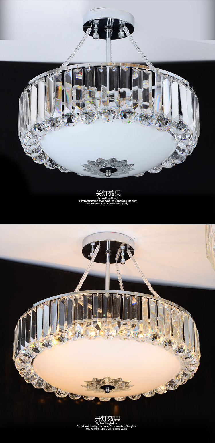 
                                        SHOPP 水晶吊灯餐厅水晶灯卧室灯LED变光圆形灯饰 6281 直径40cm                