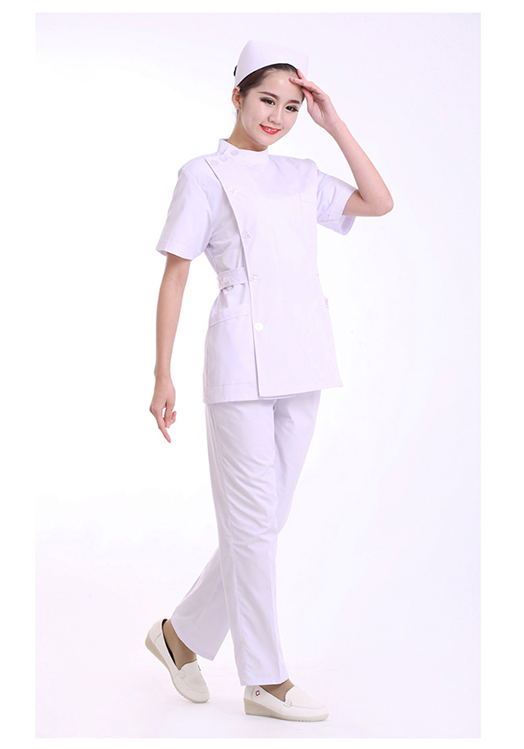 宁爵ningjue护士服分体套装短袖夏装圆领白大褂修身口腔牙科薄款工作