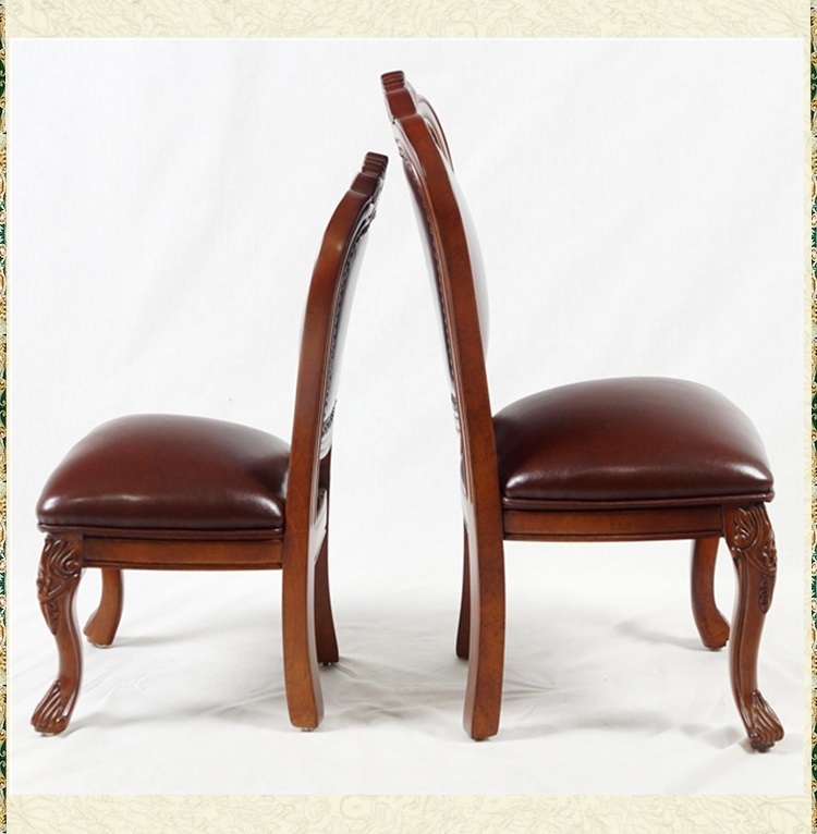 创运欧式小椅全实木小皮椅客厅真皮凳子头层牛皮小靠背椅休闲凳换鞋凳