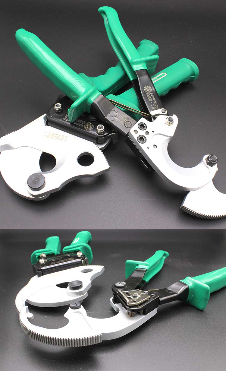 百威狮手动电缆剪刀棘轮齿轮式剪线钳断线钳电缆剪线钳电工电线剪刀