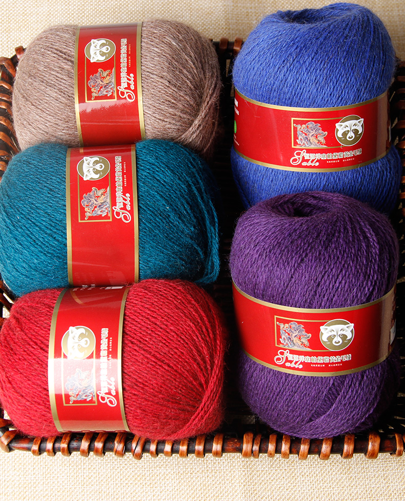 恒源祥毛线貂毛线手编中细毛线团毛线球50g d16青翠绿