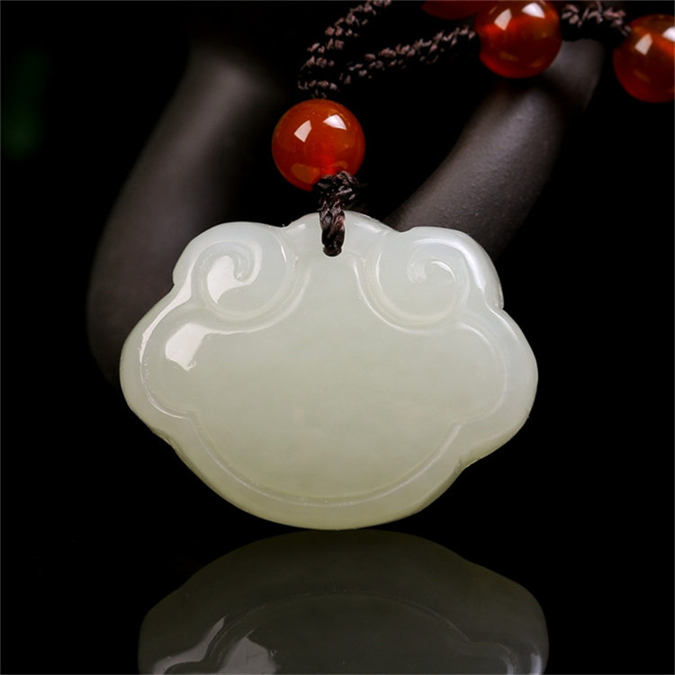 碧凤阁和田玉平安锁吊坠白玉玉石长命锁玉锁宝宝儿童挂件玉坠款式二