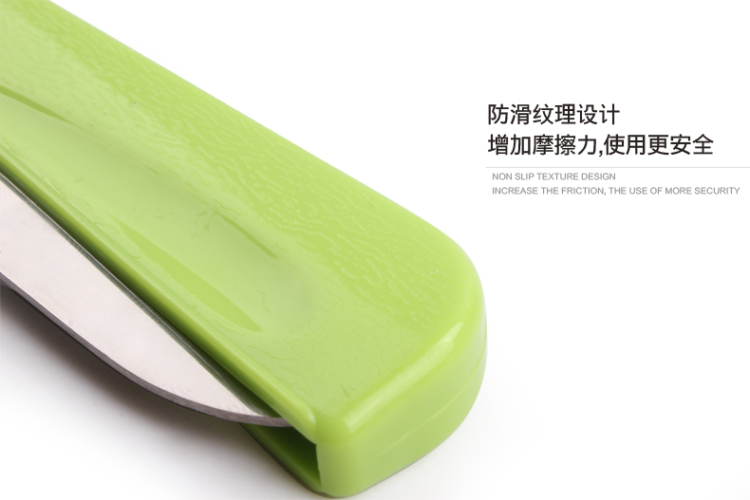 沃德百惠不锈钢水果刀 折叠刀 便携削皮器 塑料手柄刨丝刀 绿色