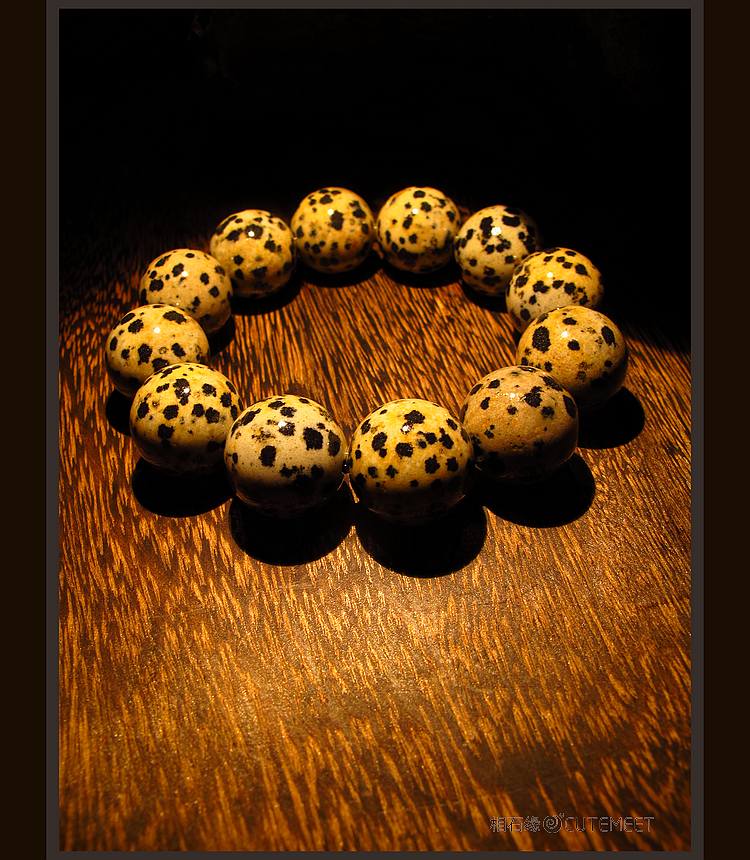 相石缘罕见20mm天然金钱豹纹石手链男手串玉石玛瑙类佛珠