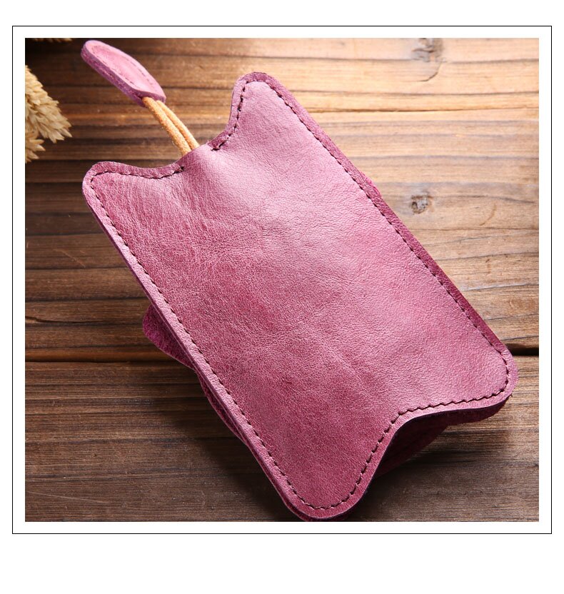 尊禄vanlord 钥匙包女士韩真皮 抽拉可爱头层牛皮汽车钥匙包 公主粉色