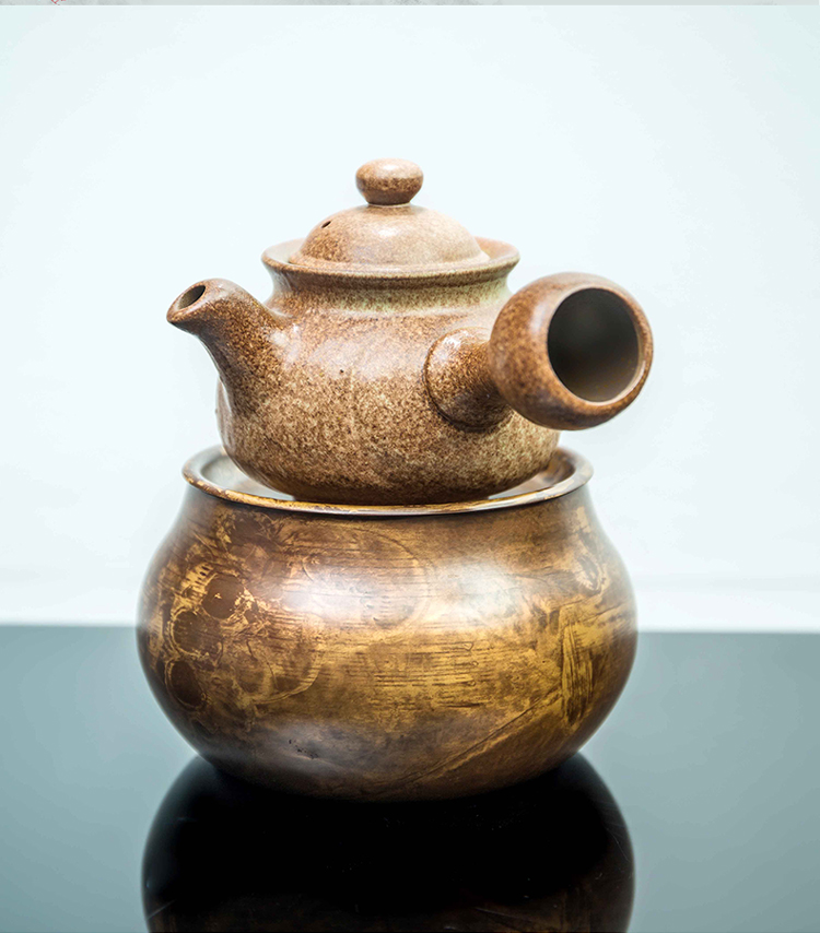 容山堂茗仕 纯铜建水 带盖大号水盂茶洗茶渣桶茶具配件 干泡壶承 lp