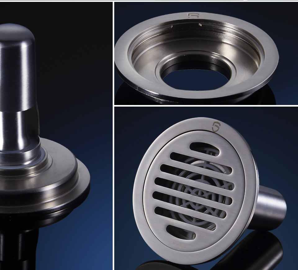 六防(liufang)圆形防臭地漏直条纹排水快淋浴地漏洗衣机地漏 亮光通用