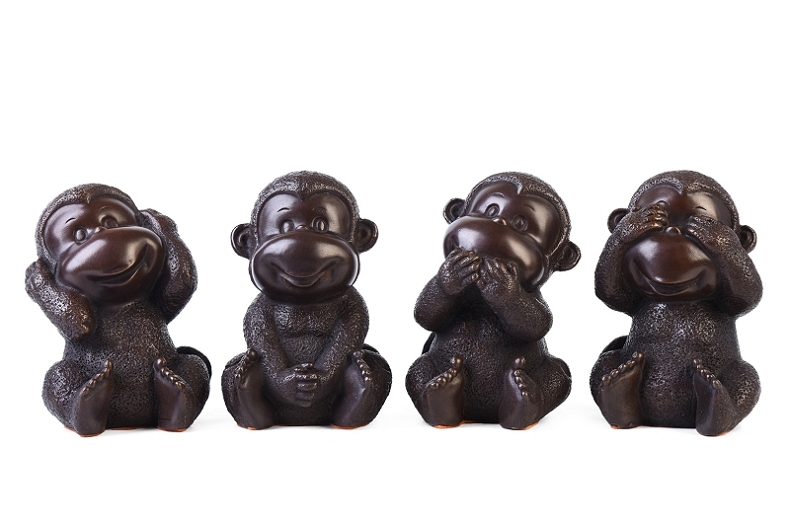 铜一家 纯铜猴摆件四不猴生肖猴子客厅电视柜家居装饰工艺品 不说猴
