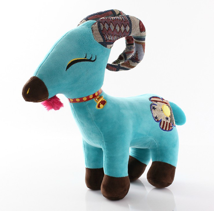 羊年神兽吉祥物毛绒玩具布艺藏羚羊小山羊玩偶公仔发财羊公司年会礼品