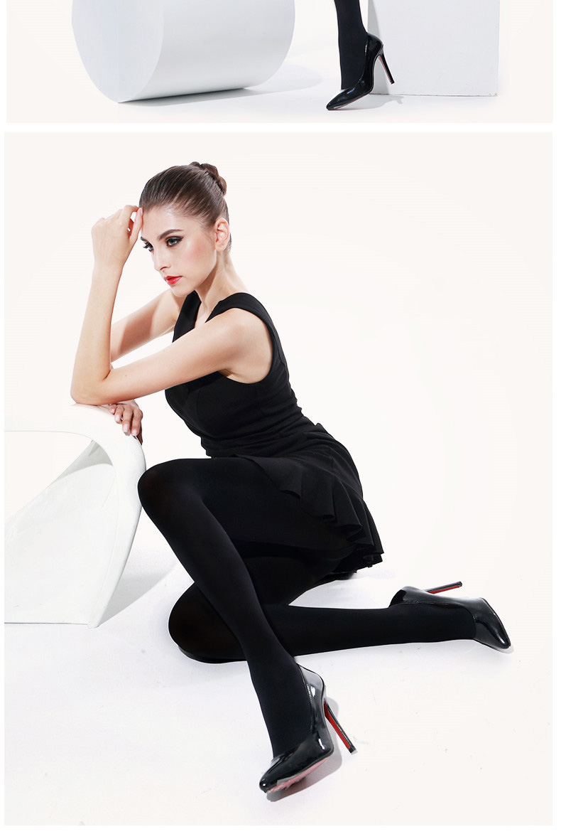 加肥加宽胖mm200斤加大码连裤袜加档打底袜裤中厚连体丝袜女 黑色踩脚