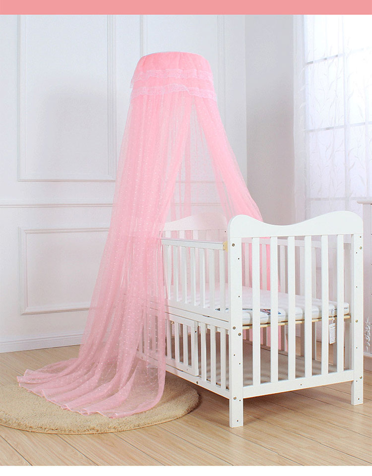 萌碎简约时尚婴儿床蚊帐带支架儿童蚊帐宝宝蚊帐落地夹式婴儿蚊帐罩