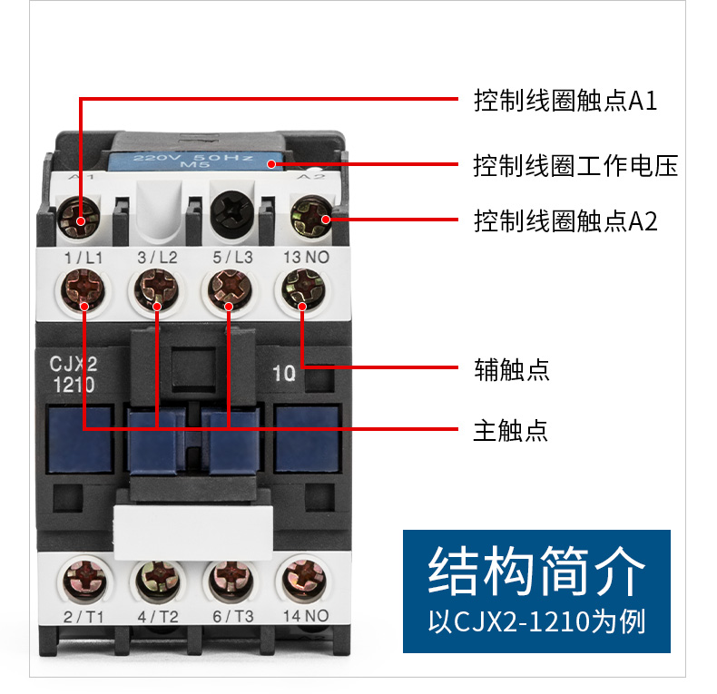 正泰(chnt) 正泰交流接触器 cjx2-1810/1801 18a接触式继电器 220v