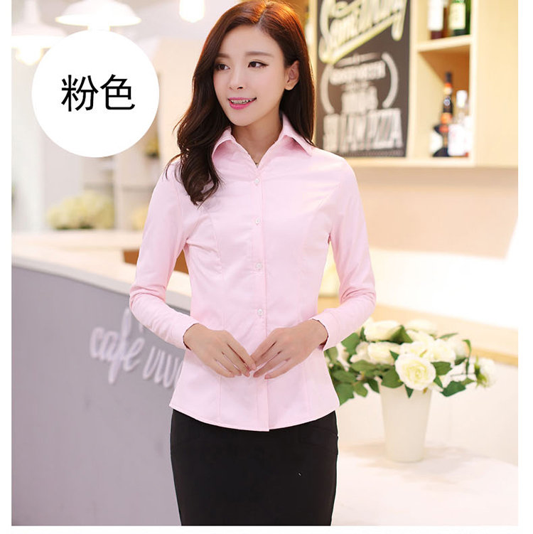 诗寒衬衫女加绒加厚职业装衬衣SHc651 白色. M