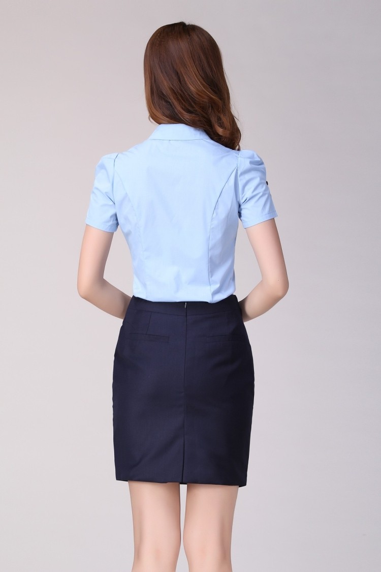 哎尚依橱 2016新款职业装OL通勤女装套裙女短袖工作服夏装正装女裙套装裙短袖职业套装女夏 粉色+灰色022 L