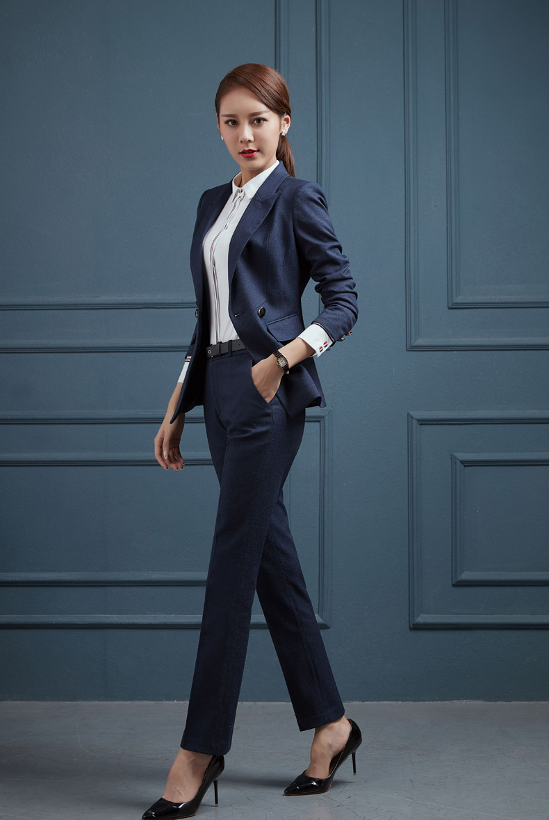 慕淘2020新款职业装女白领套装黑西装套裙工装制服气质珠宝店美容院
