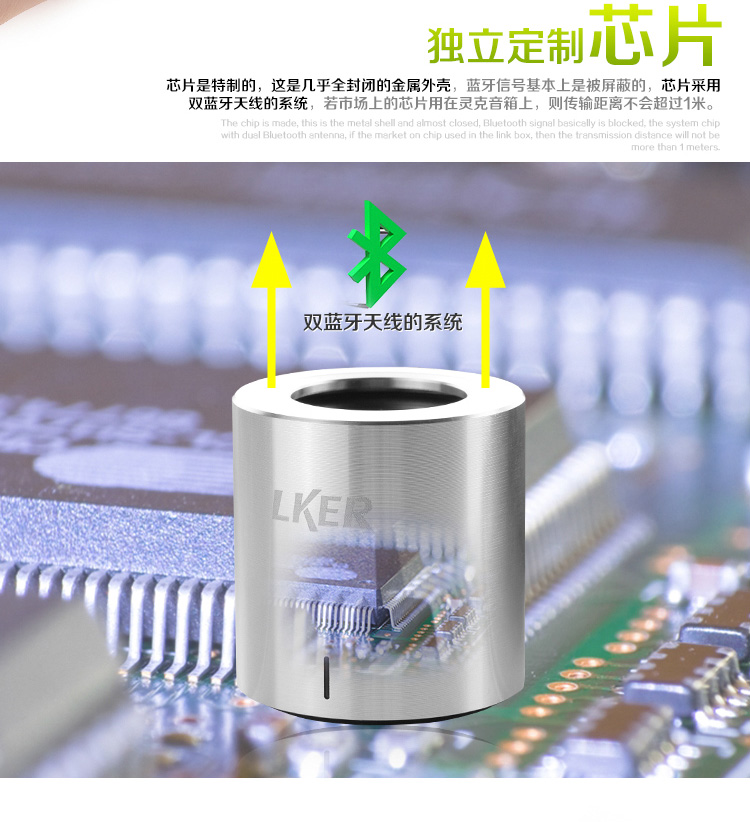 
                                        灵克（LKER）Grace 无线蓝牙音箱 便携式迷你小钢炮手机电脑音响 蓝牙音箱月光银                