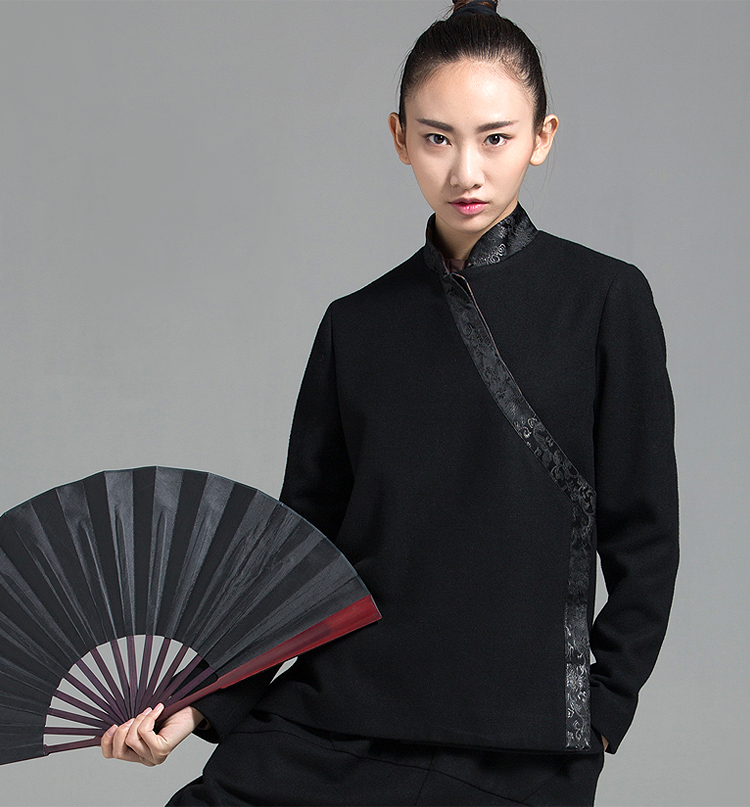 【芥末原创】封侯/新中式立领刺绣织锦缎短外套 女秋冬新品 黑色 m