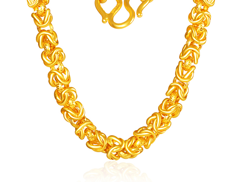 402克璀百年珠宝黄金项链999足金泰国四方龙骨金项链男款时尚霸气男士