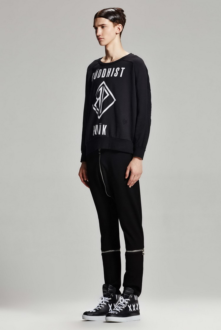 【inxx】buddhistpunk 新品 锈标字母潮流卫衣 bp41101653 黑色 s