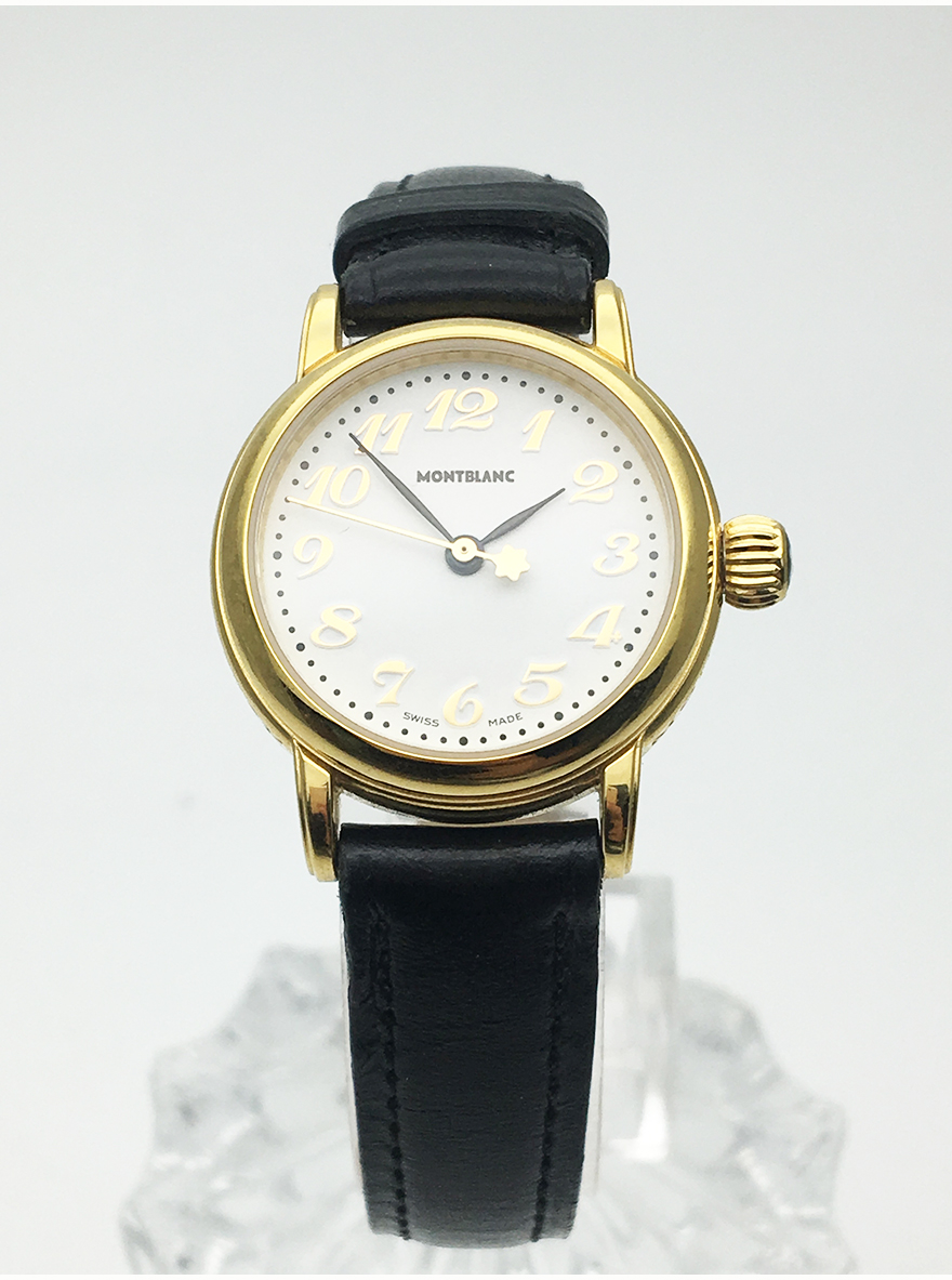 95新 万宝龙 镀金 石英女表 hs342