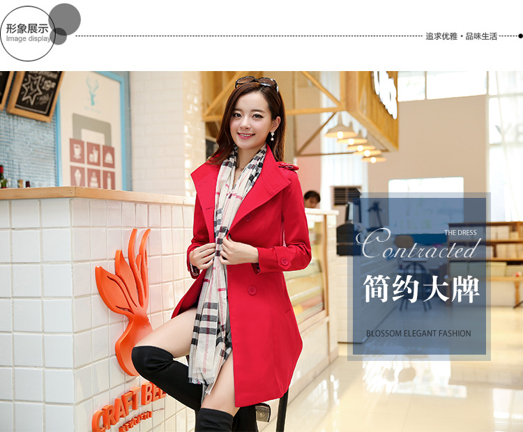 
                                        莎吉尼2017春秋装新款风衣女装韩版修身显瘦双排扣大码中长款风衣外套女 配腰带 117D 黑色 M                