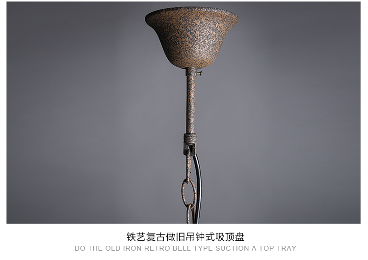 
                                        kC灯具美式乡村复古水晶灯个性创意客厅书房卧室餐厅灯具茶楼铁艺吊灯 含LED蜡烛拉尾泡-黄光                